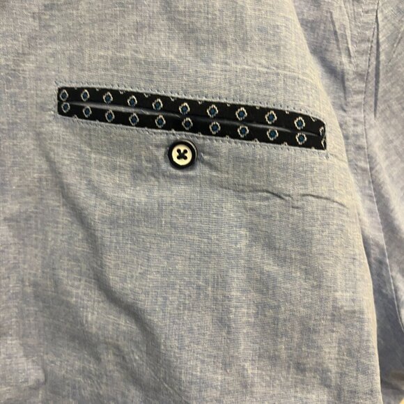 Craft + Flow Blue Multi-Print Short Sleeve Button-down XL - Picture 3 of 7